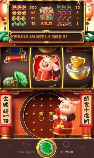 Piggy Gold — screenshot grade 3×1 e paytable